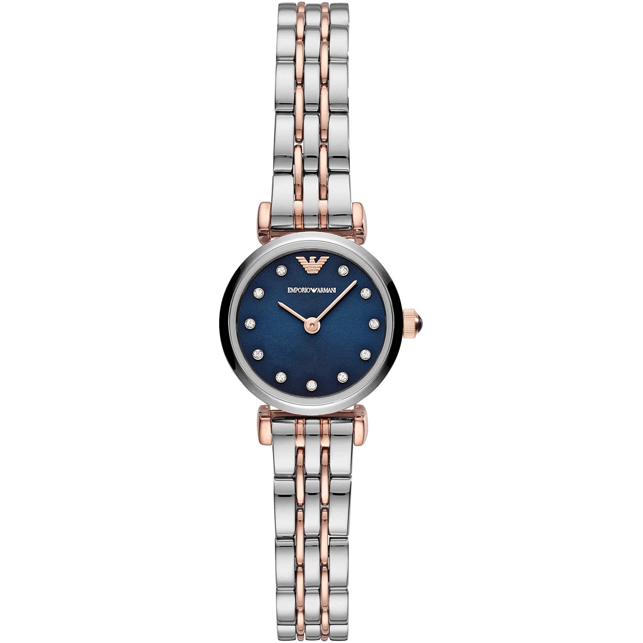 Emporio Armani Ladies Automatic T-Bar Gianni Two-Tone Blue Watch - AR11222